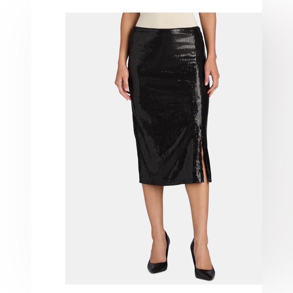 Time and Tru Women's Sequin Skirt with Side Slit, Sizes lg 12-14 - Picture 4 of 7